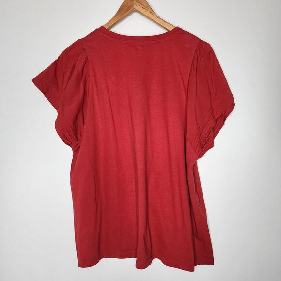 🌻3 for $18 Maurices Red Short Sleeve T shirt Top Women's Size 1X - Picture 4 of 4